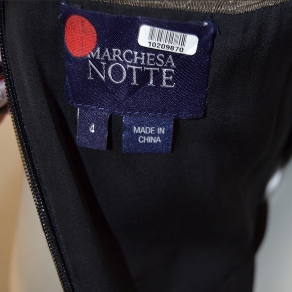 Marchesa Notte Black Silk High Low Mesh Dress 4 - Picture 8 of 8